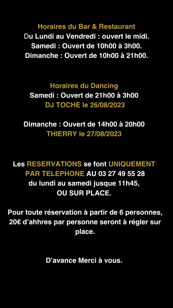 Le Chalet - Restaurant Bar Dancing - discothèque - guinguette - repas de groupes - 500 personnes - Le Quesnoy - 59